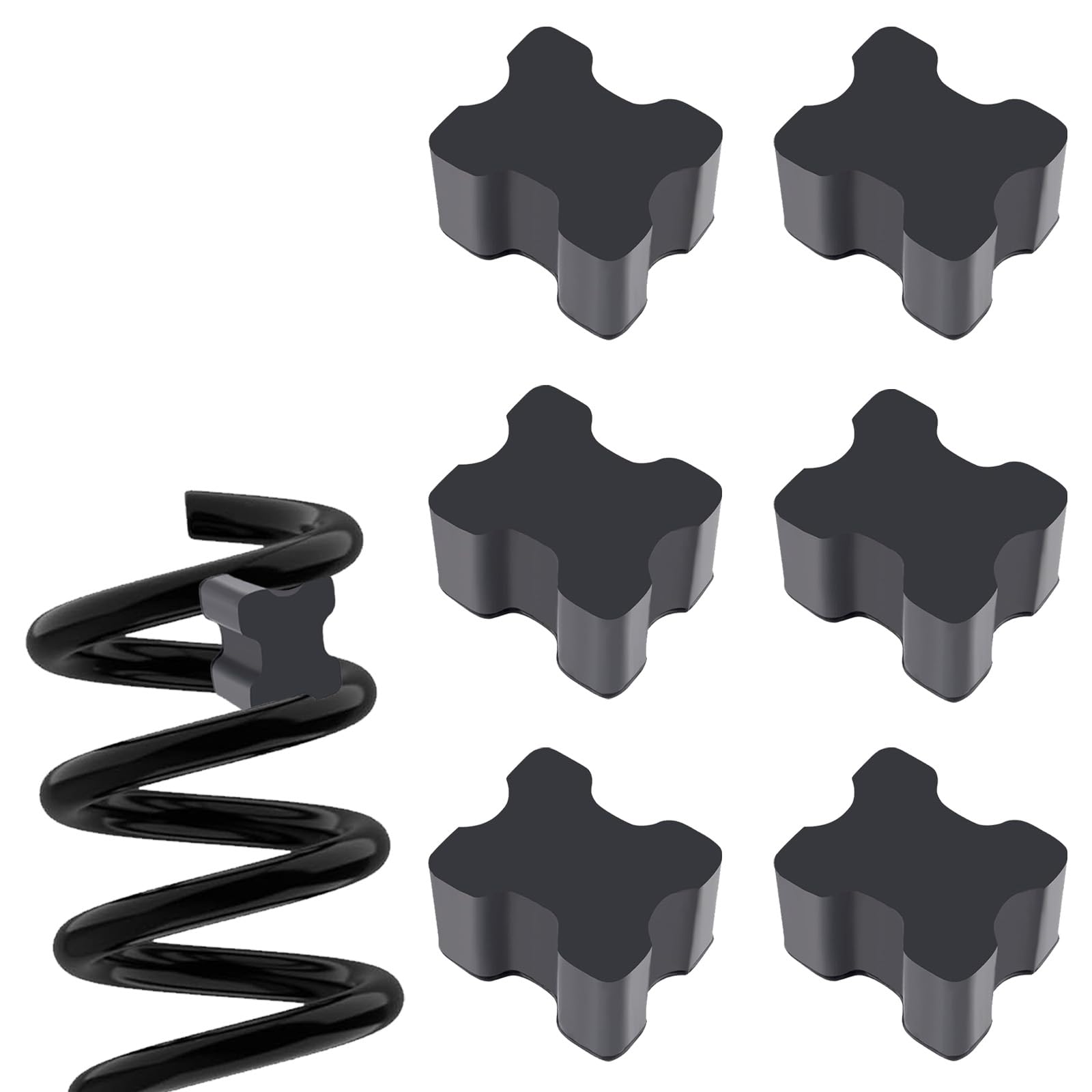6PCS Car Coil Spring Spacers,Heavy Duty Rubber Coil Spring Booster for 1" to 1.5" Coil Spring Lift,Professional Spring Spacers Car Accessories for