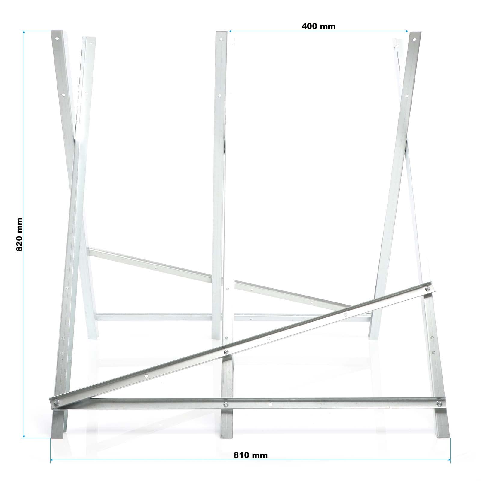 Wiltec Caballete de sierra plegable 3 soportes galvanizado troncos motosierra cortar leña 100 kg