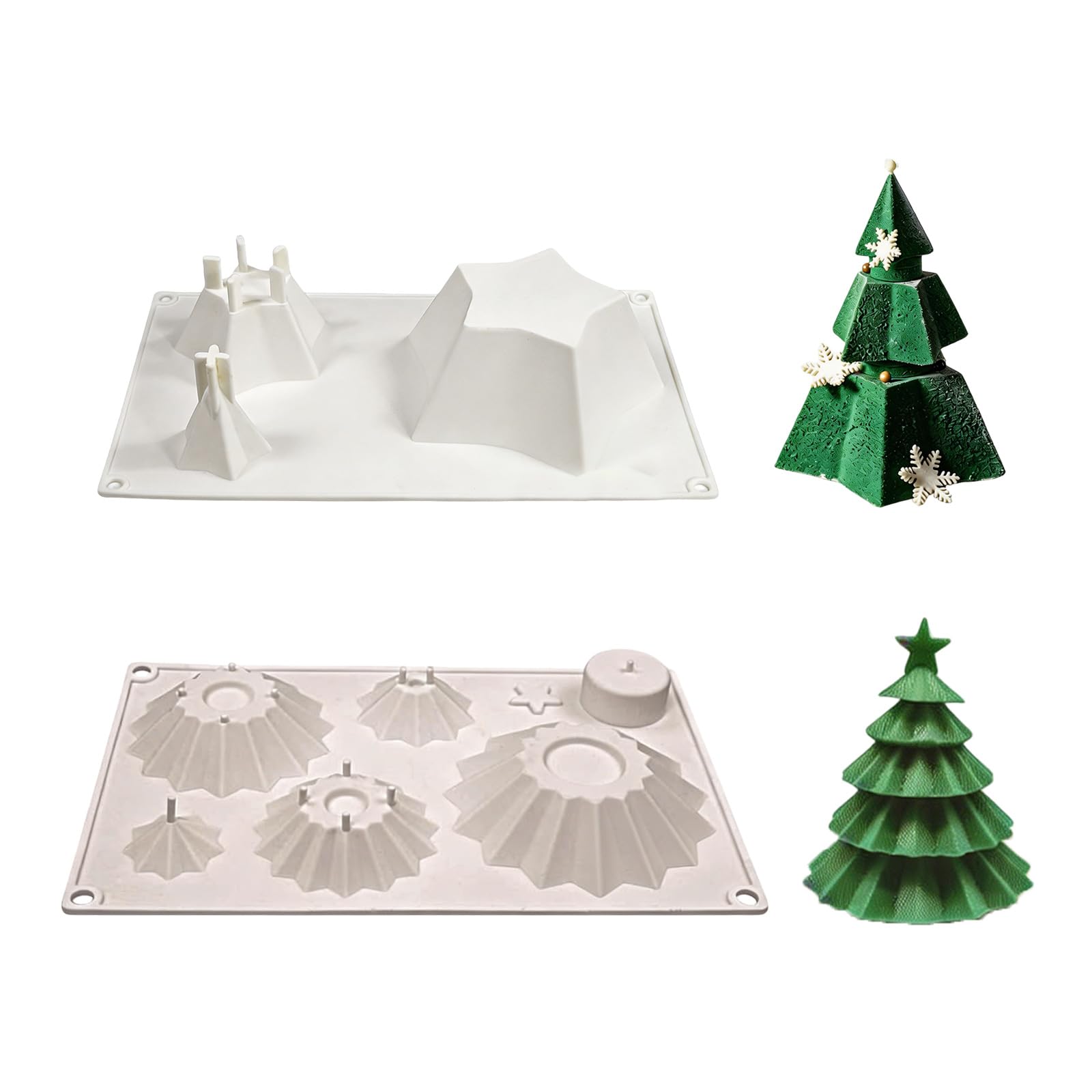 carotoe Christmas Fondant Mold for Cake Decorating Soap Making Candy Chocolate Making Christmas Tree Silicone Mold Cake Chocolate