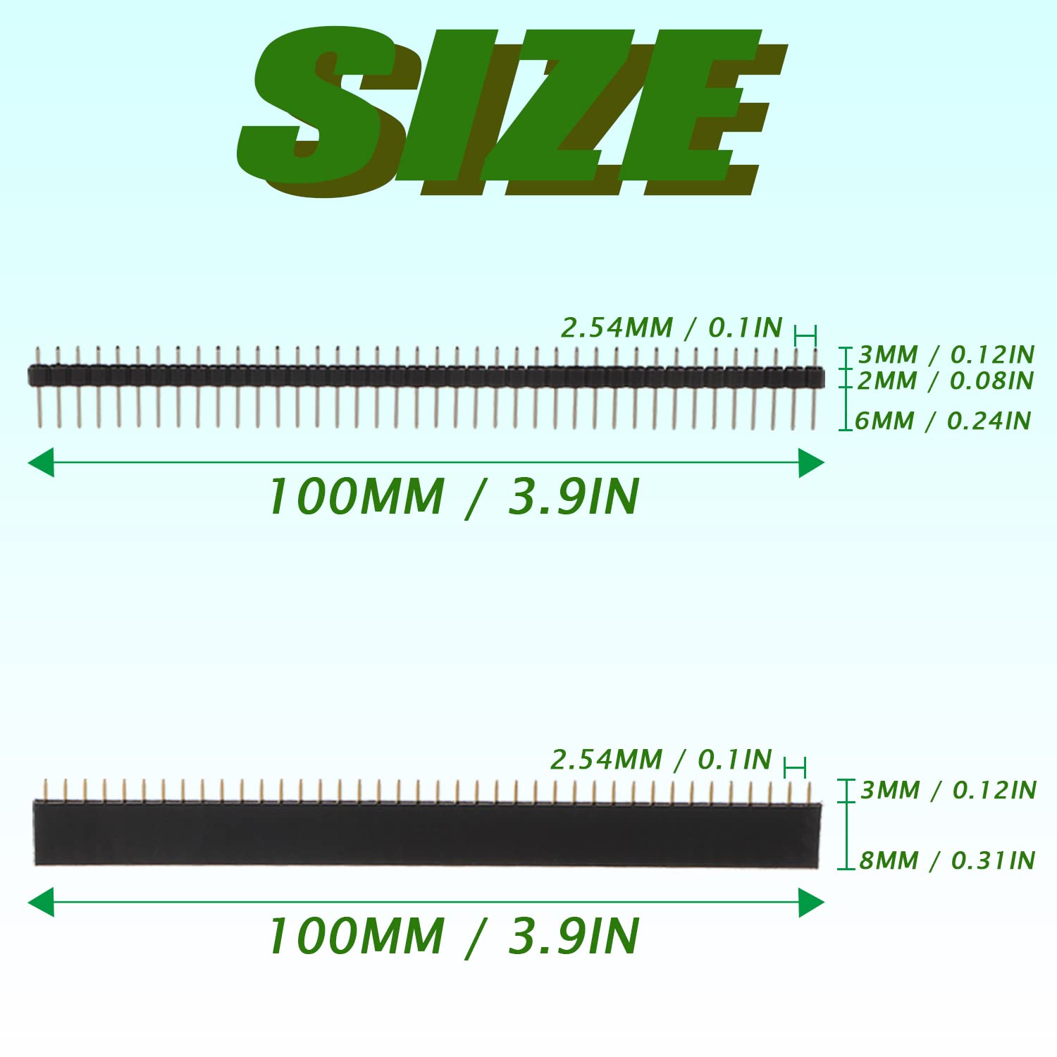 Pin Header 2.54mm 40 Pin Femmina Maschio PCB Saldare 50 Sztuk