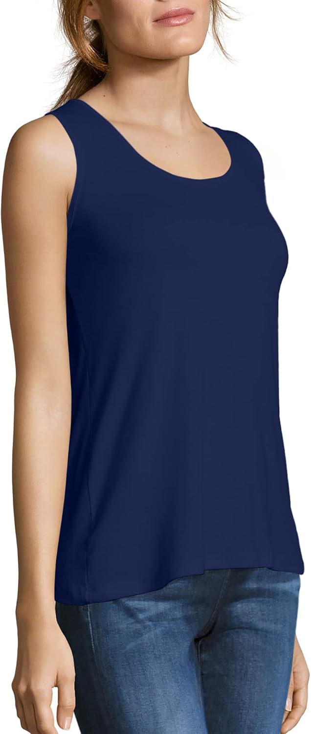 Hanes Women's Shirts, Women’s Mini-Ribbed Cotton Tank Tops, Women’s Sleeveless T-Shirts, Women’s Tanks - Image 6