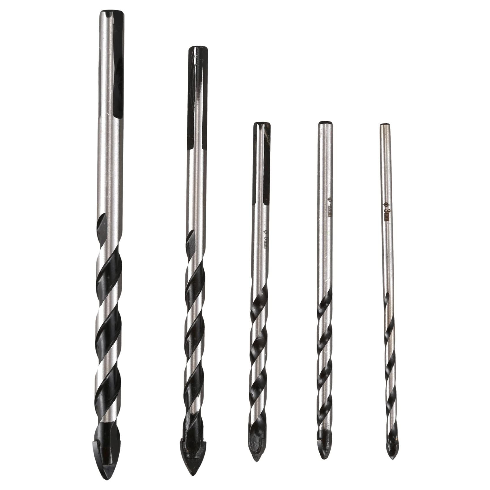 Littimoon 5 Pieces Multi-Material Drill Bit Set for Porcelain Ceramic Tile,Concrete,Brick,Glass,Plastic Masonry and Wood(3mm 4mm 5mm 6mm 8mm)