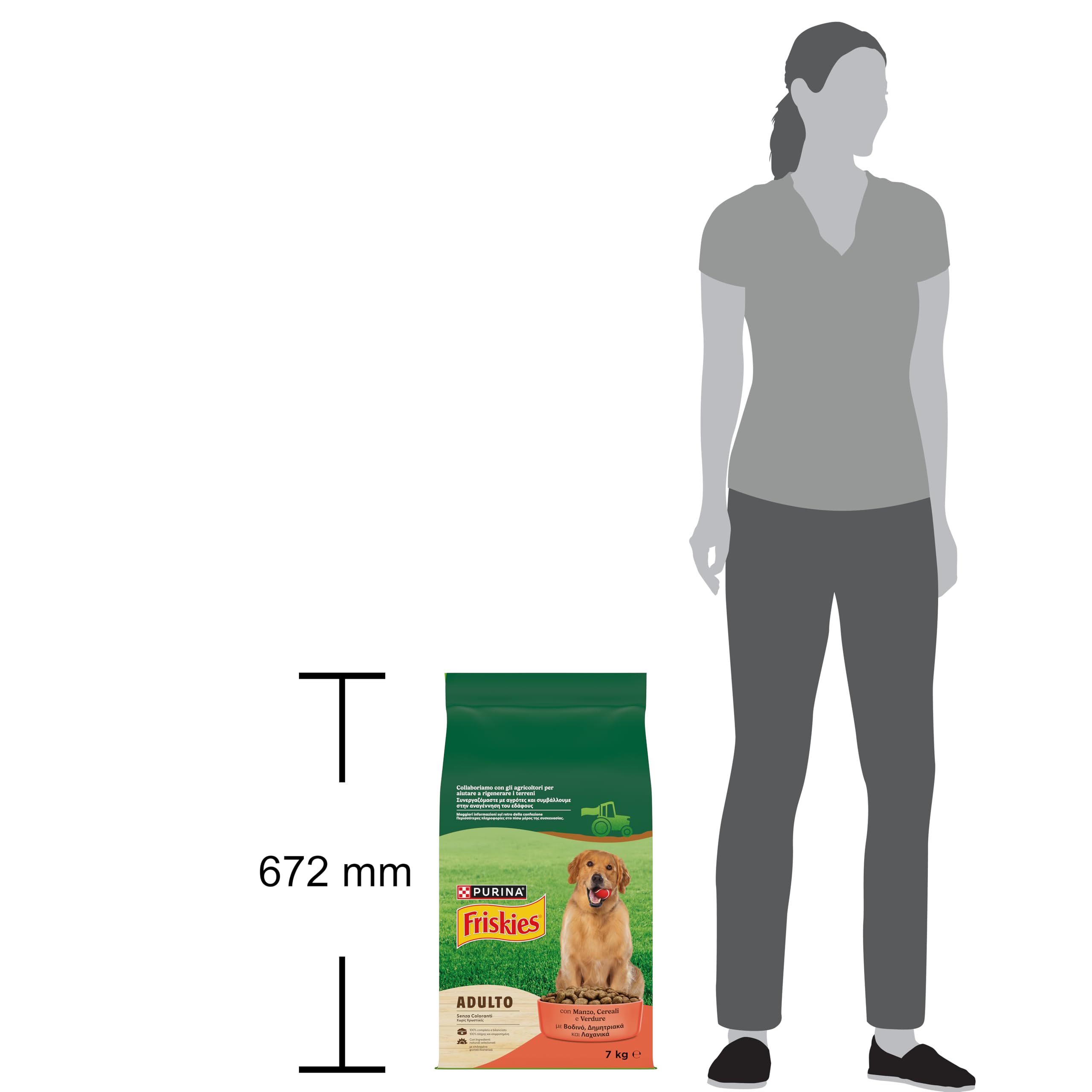PURINA FRISKIES® Adulto crocchette per cani con Manzo e Verdure. 1 Confezione da 7 kg