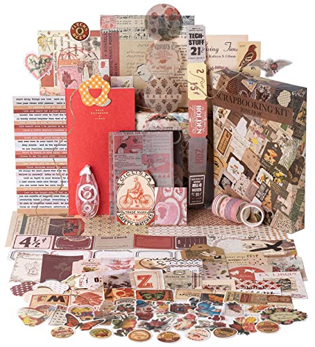 Kit scrapbooking vintage JOYCHOIC : papier esthétique, autocollants TN et matériel junk journal