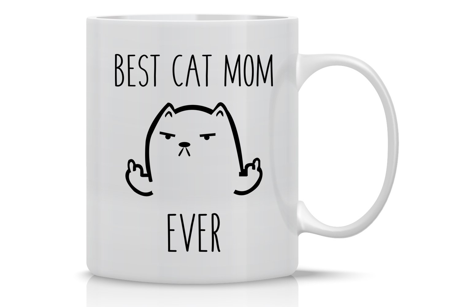 APSRA Best Cat Mom Ever 11oz Ceramic Coffee Mug Funny Gifts for Cat Lovers Perfect Grumpy Cat Lover Accessories Cute Unique Gift for Birthdays, Holidays and Mother’s Day by CBT Mugs