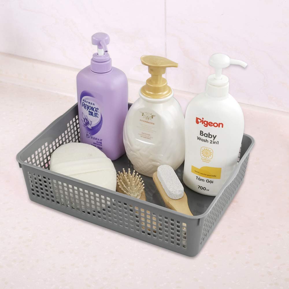 Ponpong Lot De 6 Paniers De Rangement En Plastique Bleu Vert Rose A4