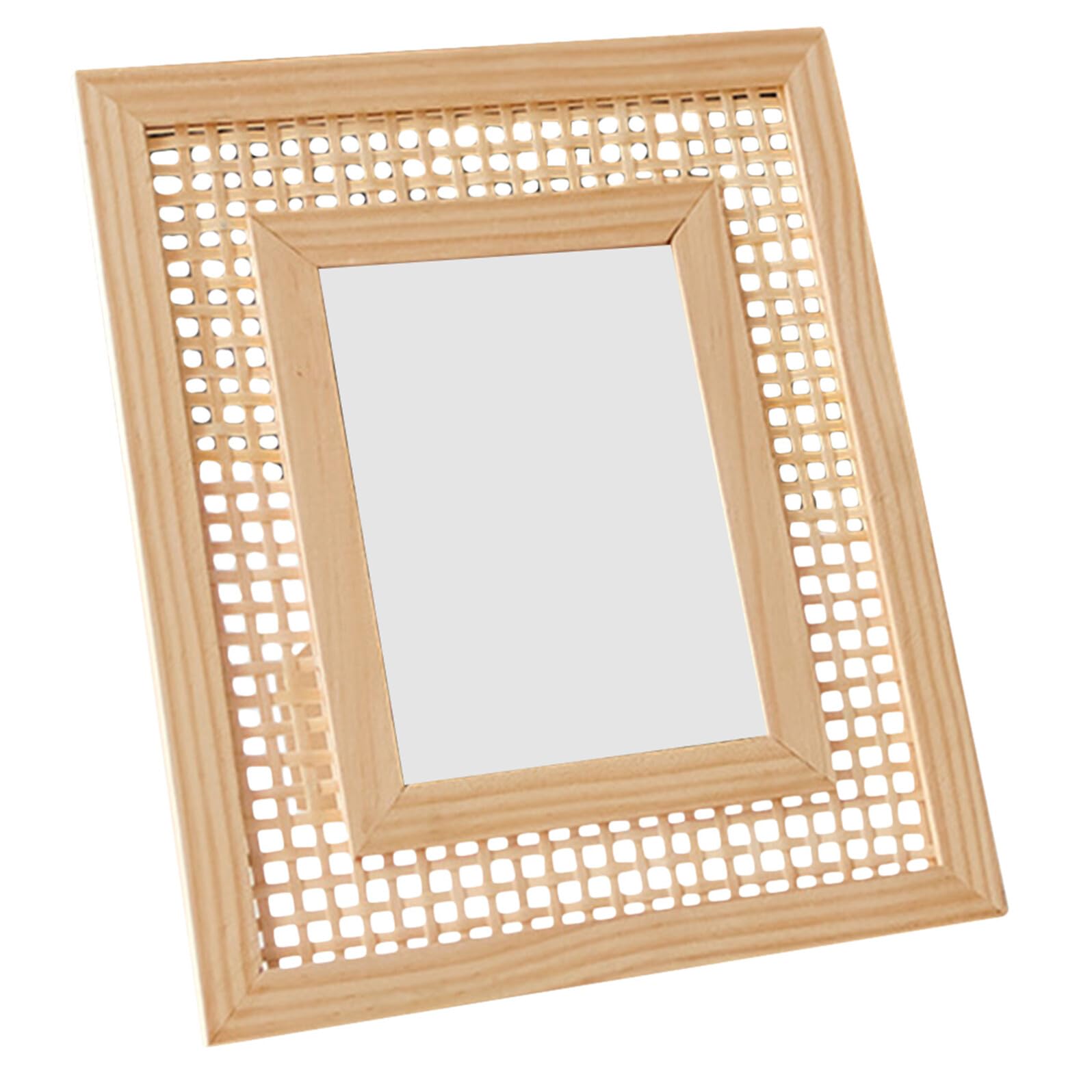 Cadre photo rotin bois tissé artisanal format 5 pouces décoration murale rustique maison