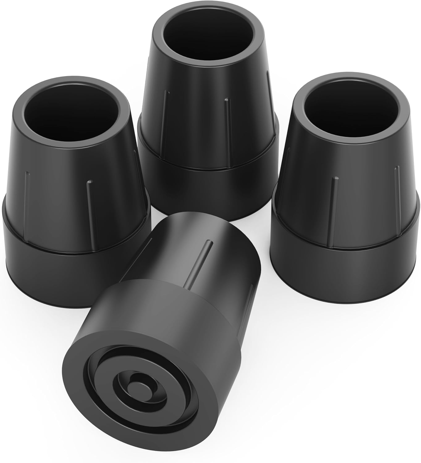 supregear 1″ Rubber Cane Tips, 1-in Heavy Duty Replacement Tips for Walking Canes, 1 inch Walker Tips, 1 Set of 4, Black