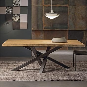 LAKIQ Solid Wood Dining Table Industrial Rectangle Kitchen Dining Room Table in Nature with Metal Pedestal Living Room Coffee Table for Meeting Room Reception RoomBlack,47.2" L x 23.6" W x 29.5" H
