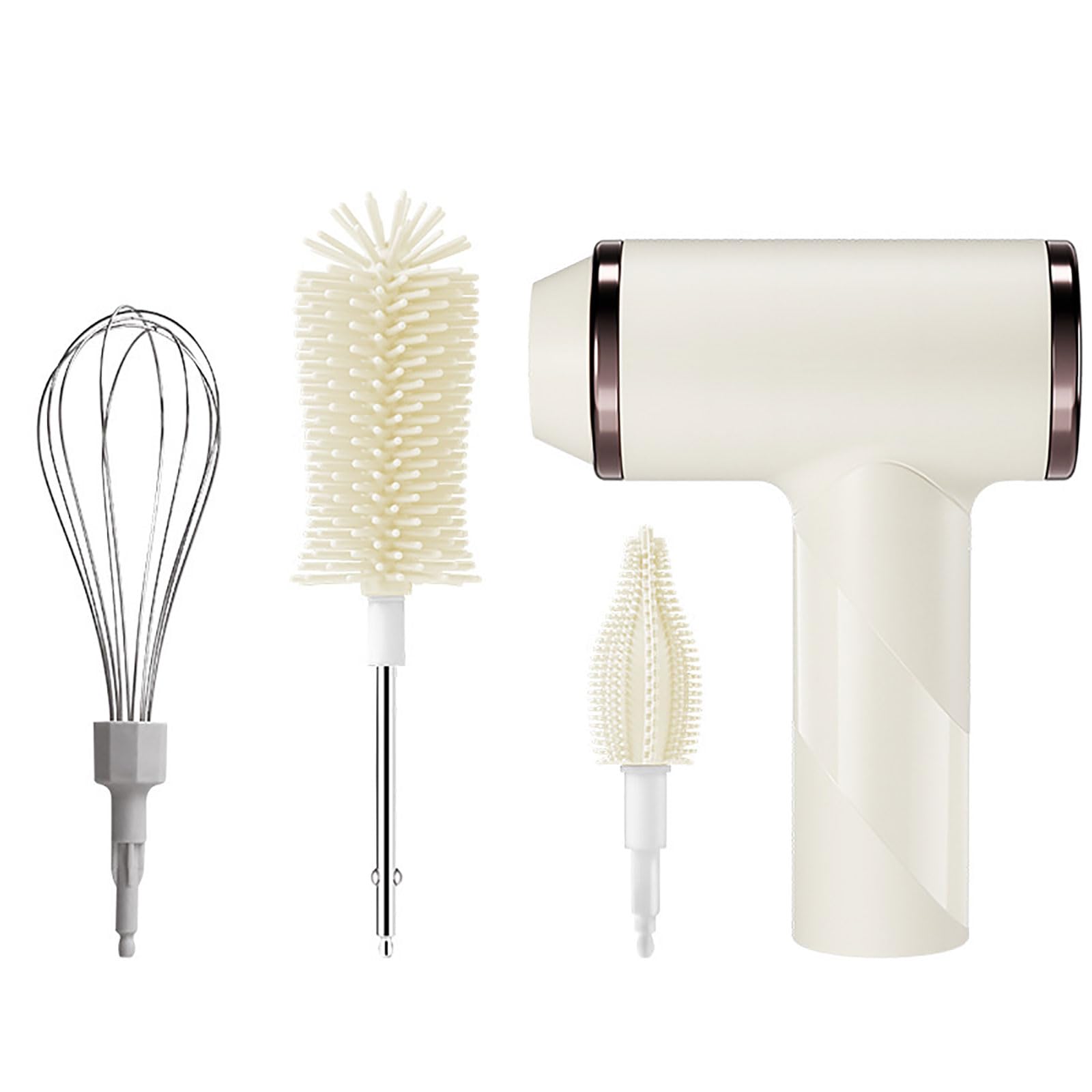 Buxuaaaa Electric Bottle Brush Set 360° Rotation USB Rechargeable Silicone Bristles 12Inch Flexible Rod for Bottles Travel Motorized Silicone Infant Bottle Cleanser