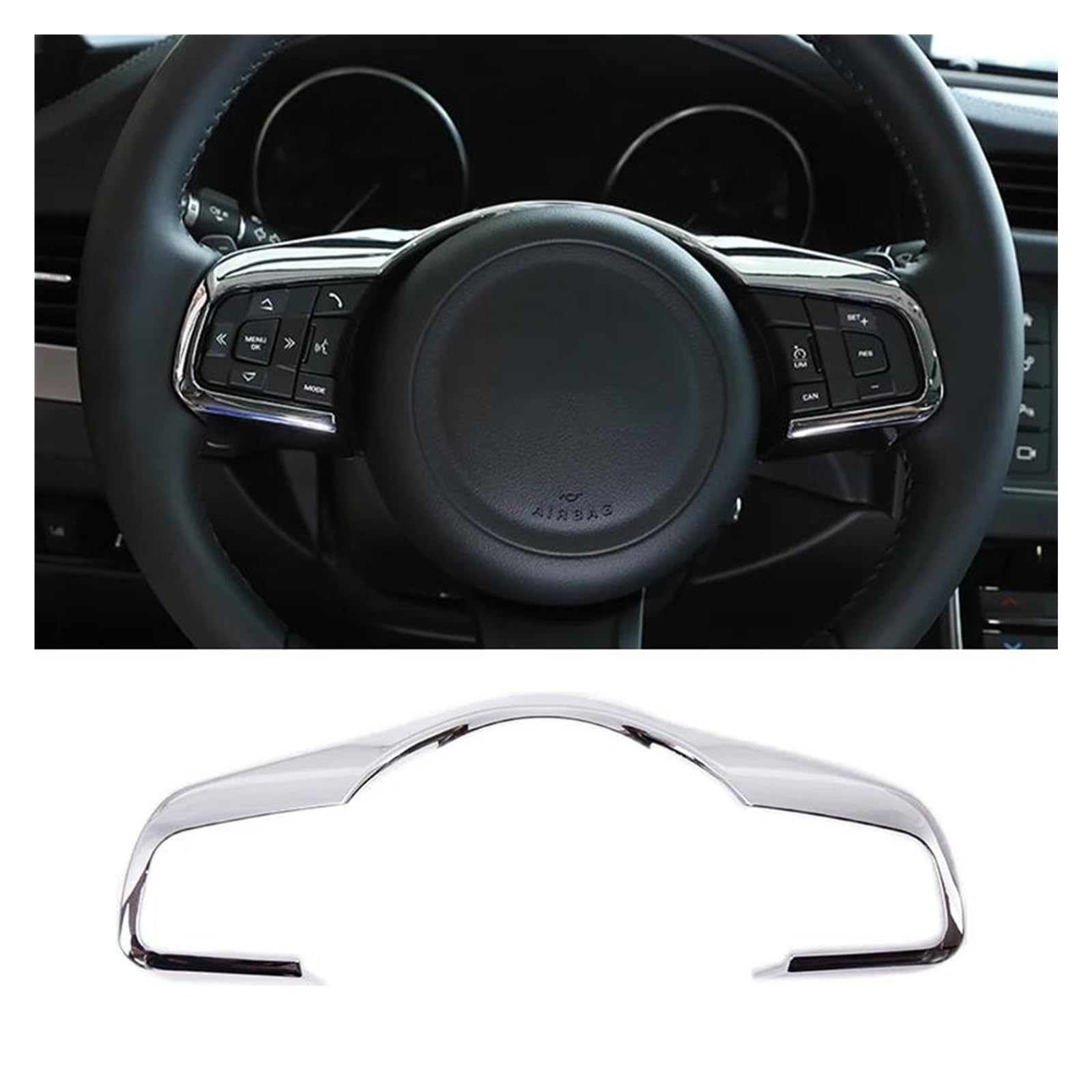 Garniture Volant Fibre Carbone ABS Pour Jaguar XF/XFL/F-Pace/F-Type 2016-2019 - Accessoire Intérieur Style Sport