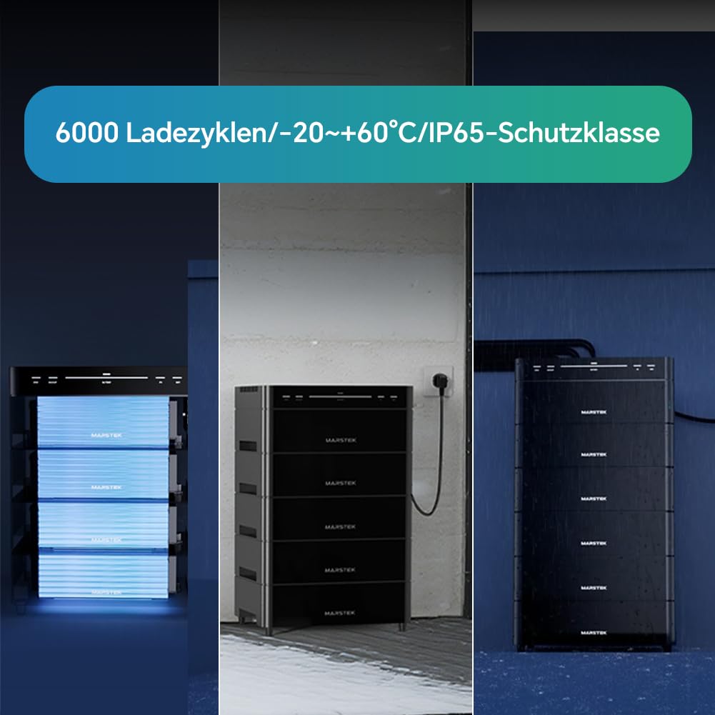 Marstek Venus A Impianto solare da balcone con batteria e inverter – Accumulo LiFePO4 da 4240 Wh, 4 MPPT, Ingresso FV da 2,4 kW e uscita da 1,2 kW, 6000 cicli, Controllo tramite app, IP65
