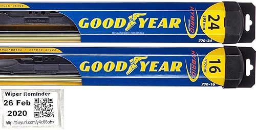 Juego de escobillas de limpiaparabrisas para Ram ProMaster City 2015-2019  Escobillas para conductor y pasajero y adhesivo de recordatorio (híbrido)