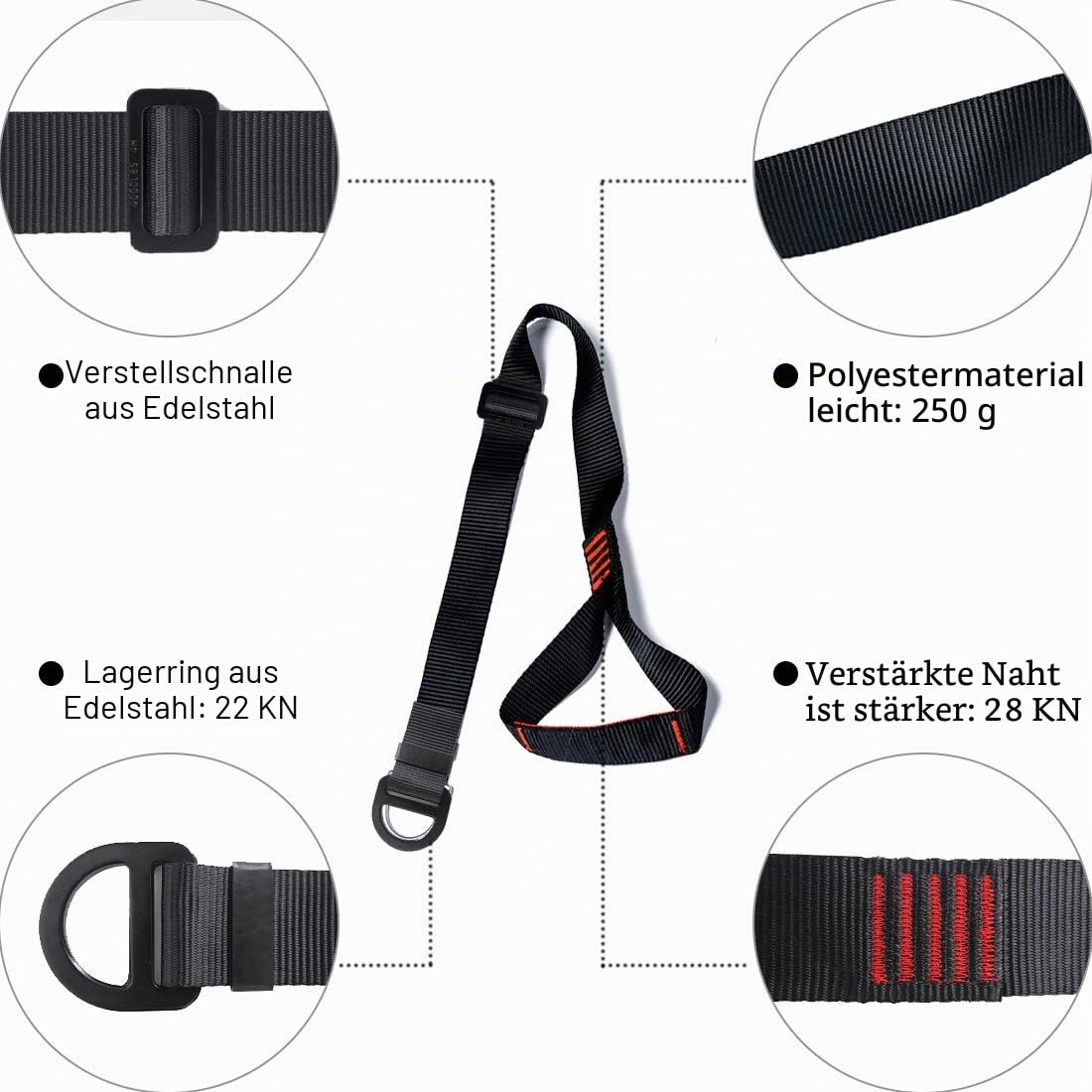 NewDoar Kletterfuß Steigklemme Einstellbare Klettern Steigklemme Fußschlaufe Steigklemme zum Klettern, Abseilen, Rettungsbaum, Baumpfleger Schutzgerät