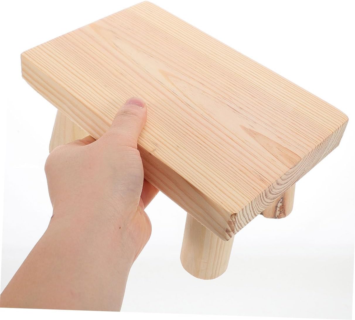 Generic 2pcs Wooden Step Stool Foot Stool for Portable Design for Dining Table Study Desk and Shoe Changing Sturdy Construction