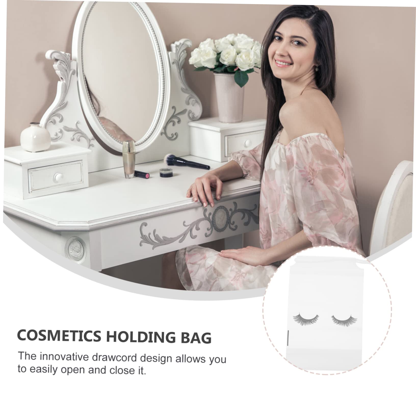 MAGICLULU 3er-Sets Schminktasche Für Unterwegs Reise-Make-up-Tasche Wimpern-Make-up-Tasche Mit Kordelzug Eva-Reise-kulturtasche Körperpflegetasche 50 Stück * 3