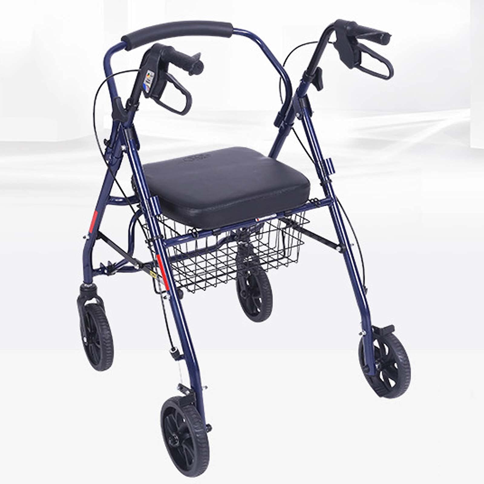 Składany Chodzik Typu Rollator, Wytrzymały Chodzik Typu Rollator Z Siedziskiem, Bariatryczny Chodzik Typu Roller, Obsługuje Do 300 Funtów, Duże 8-Calowe Koła