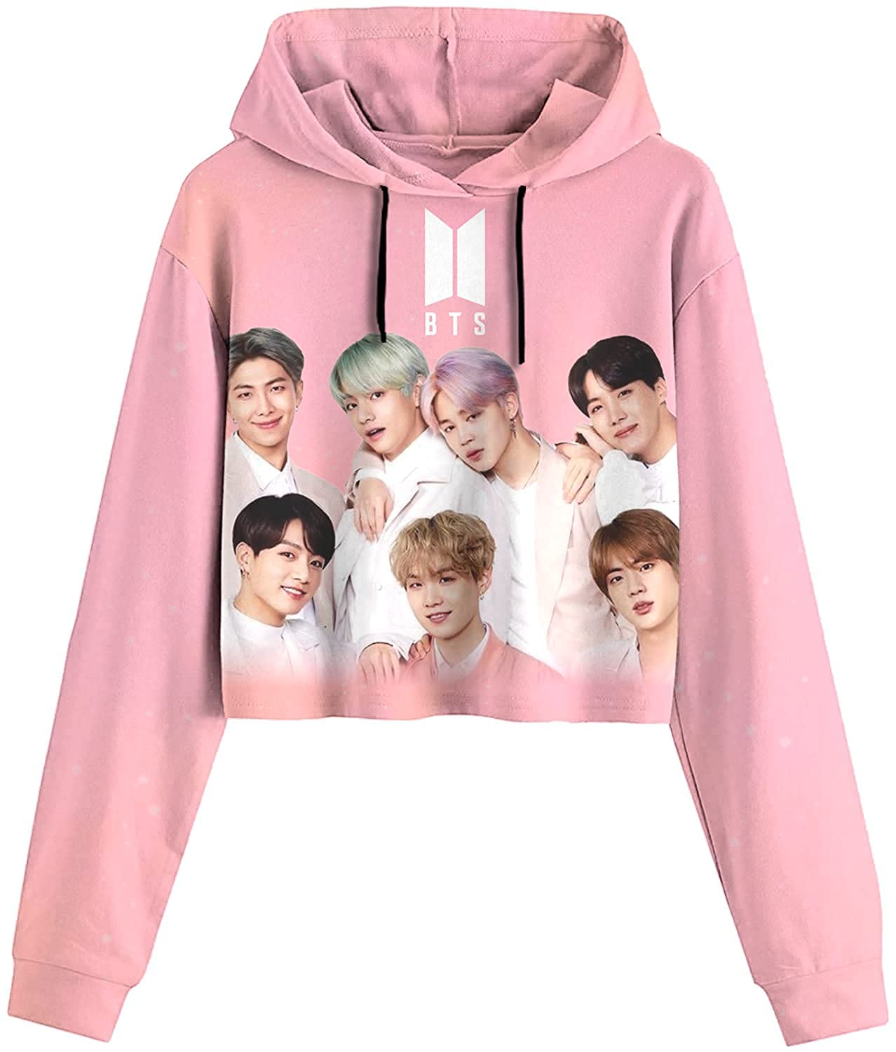 FUNKY MONKEY Women Cotton Crop Hoodie BTS