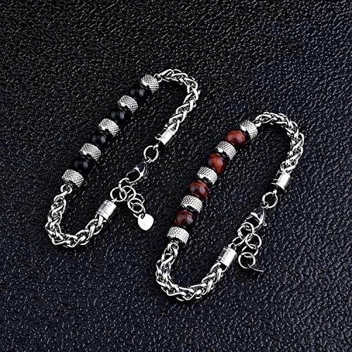 Pulsera de piedra natural Tiger Eye ajustable 8MM miniatura 5