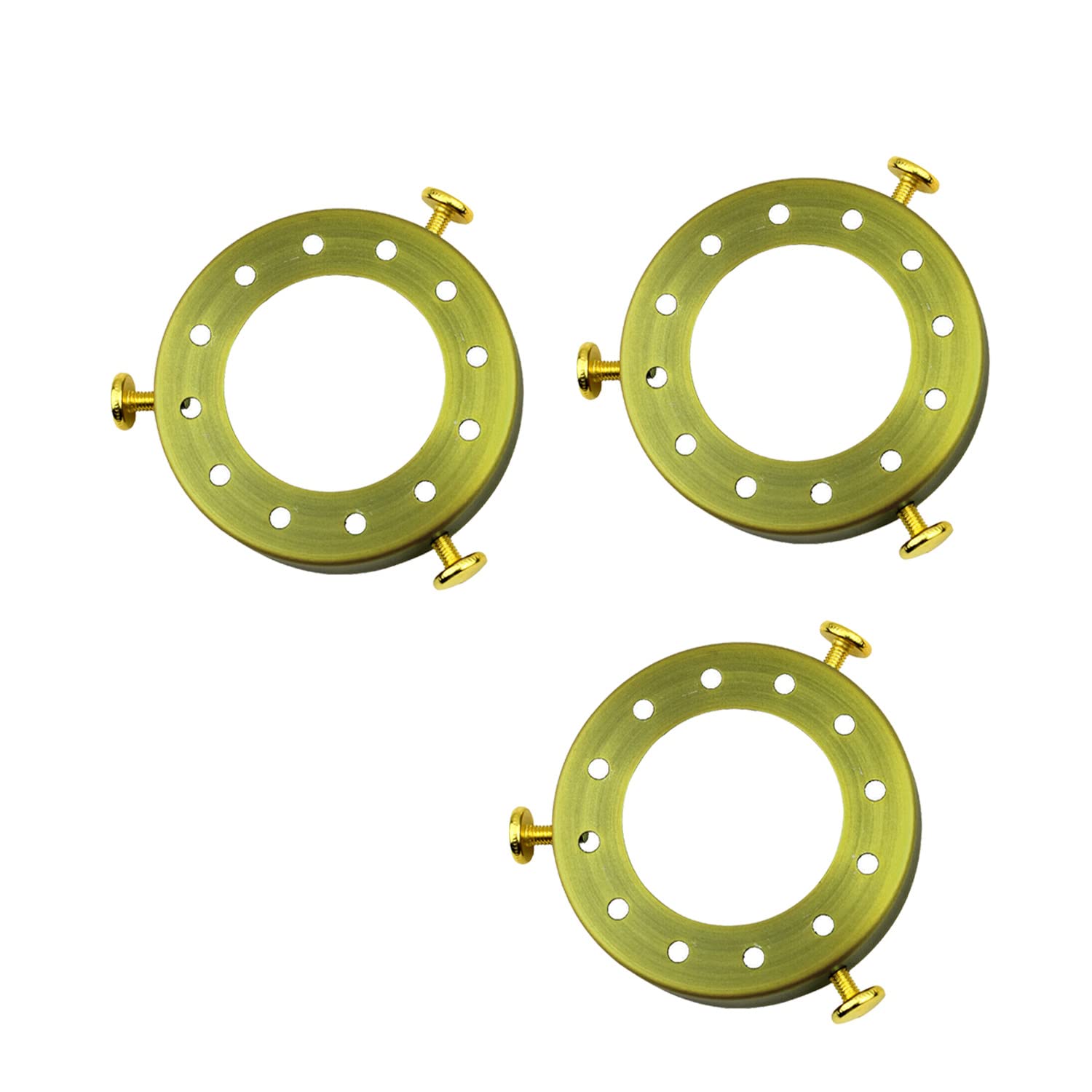 LEDSone Vintage Pendant Light Socket lampshade Holder top Collar Ring Adapter Lamp Base Solid Metal Thread Shade Fitter Industrial Retro Cap Separate Lighting Accessories (Green Brass - 3 Pack) — image 1
