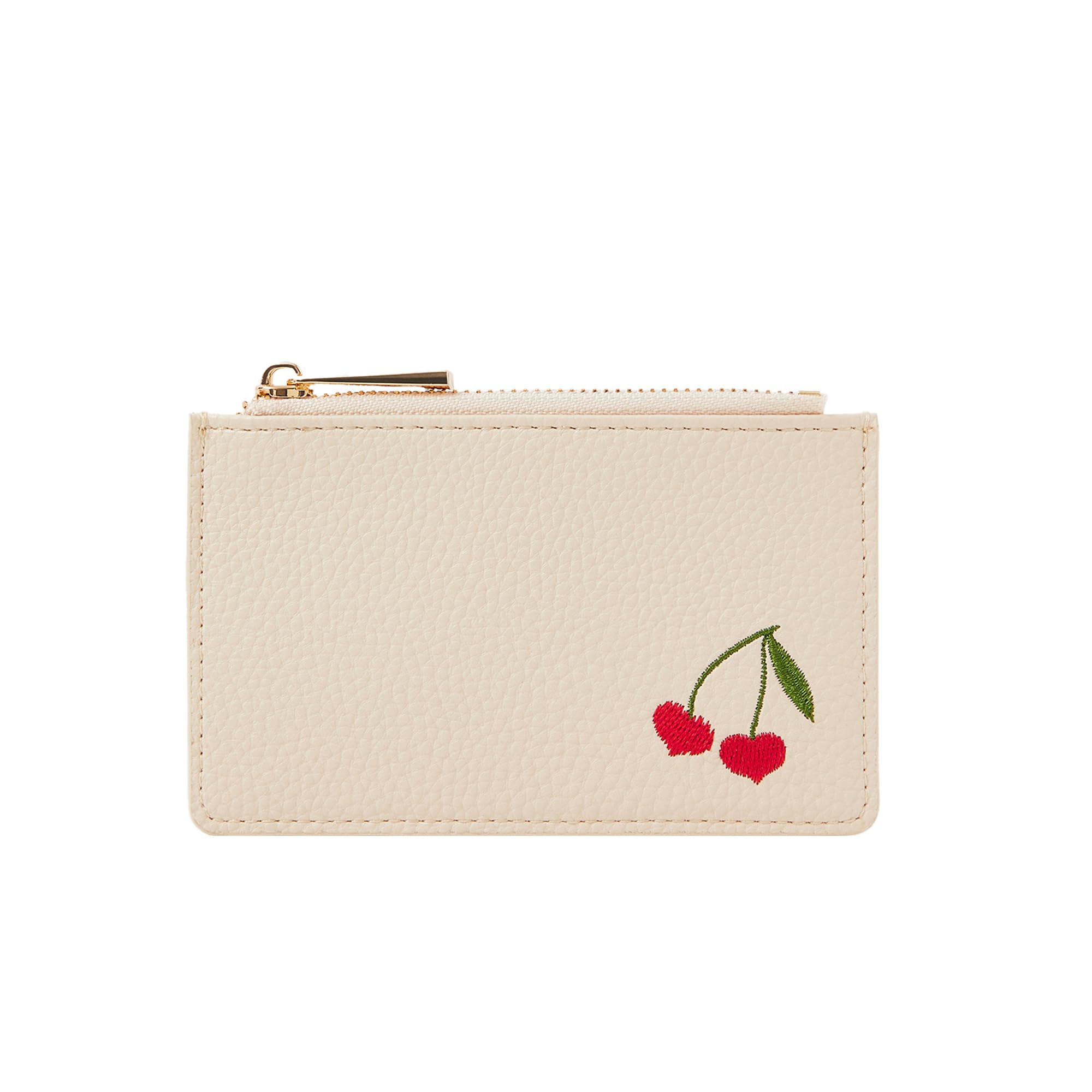 accessorize London Women's Cherry Embroidered Card Holder | Slim Zip Coin Card Wallet for Women | Compact Credit Card Holder Case | Mini Card Organizer Purse-picture-15