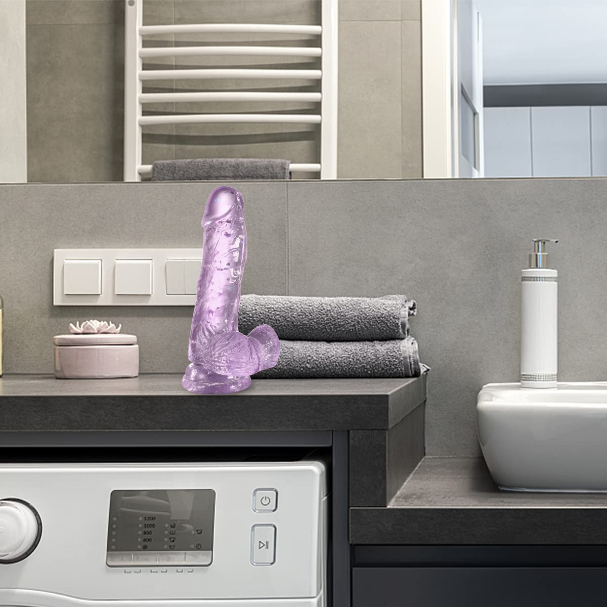 Realistische Dildos fühlen sich an wie Haut, klarer Dildo mit Saugnapf für  freihändiges Spielen, körpersicheres Material und Erwachsenen-Sexspielzeug  für Frauen (lila, 22 x 4,6 cm) : Amazon.de: Drogerie & Körperpflege