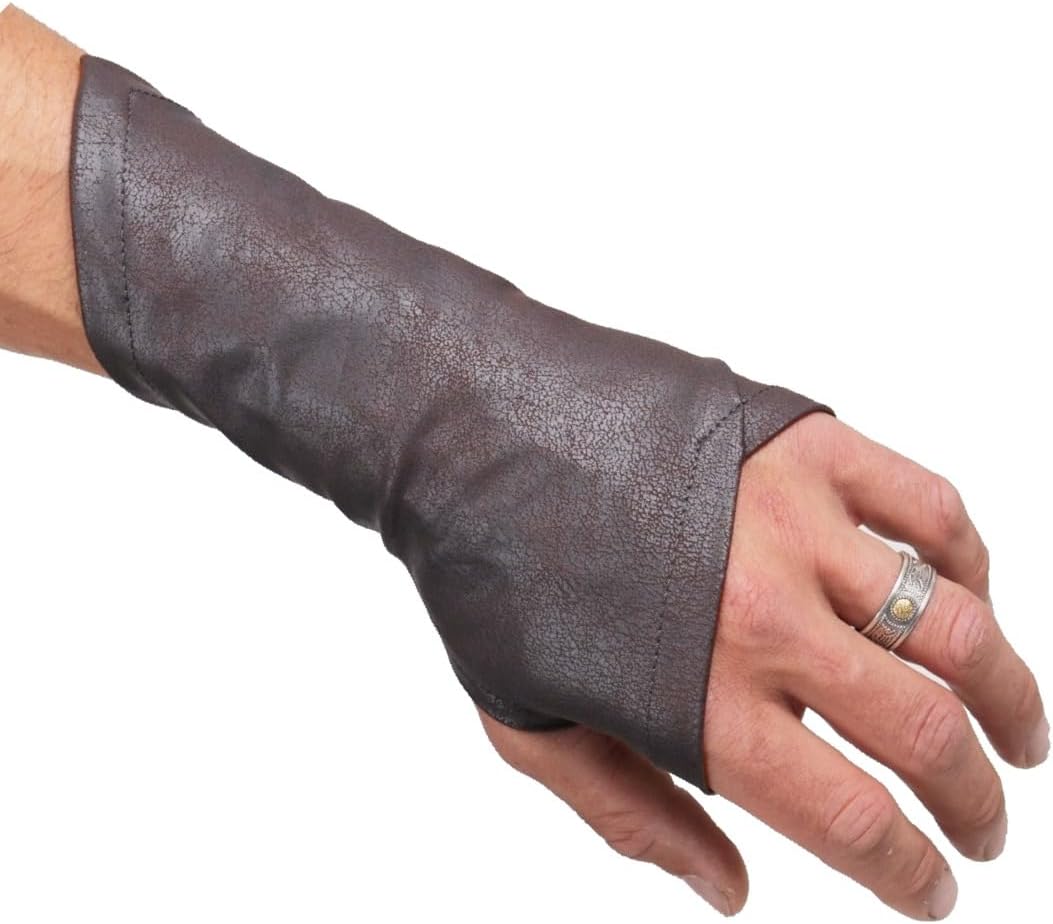 Assassin Gloves Ren Faire Faux Leather Bracers Ranger Archer Medieval Cosplay Larp Wrist