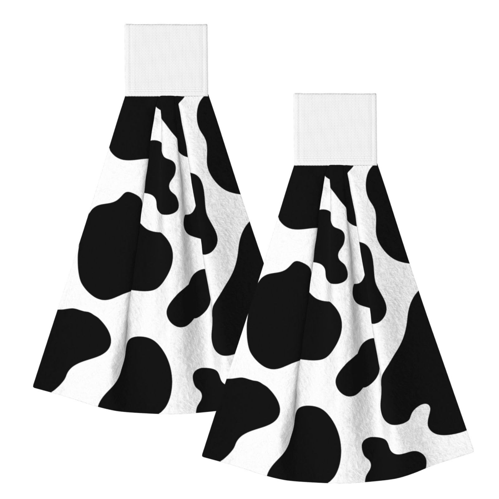 DOPKLNA Leopard Print, 2 Pcs Hanging Coral Fiber Hand Towels for Bathroom, Absorbent Kitchen Towels