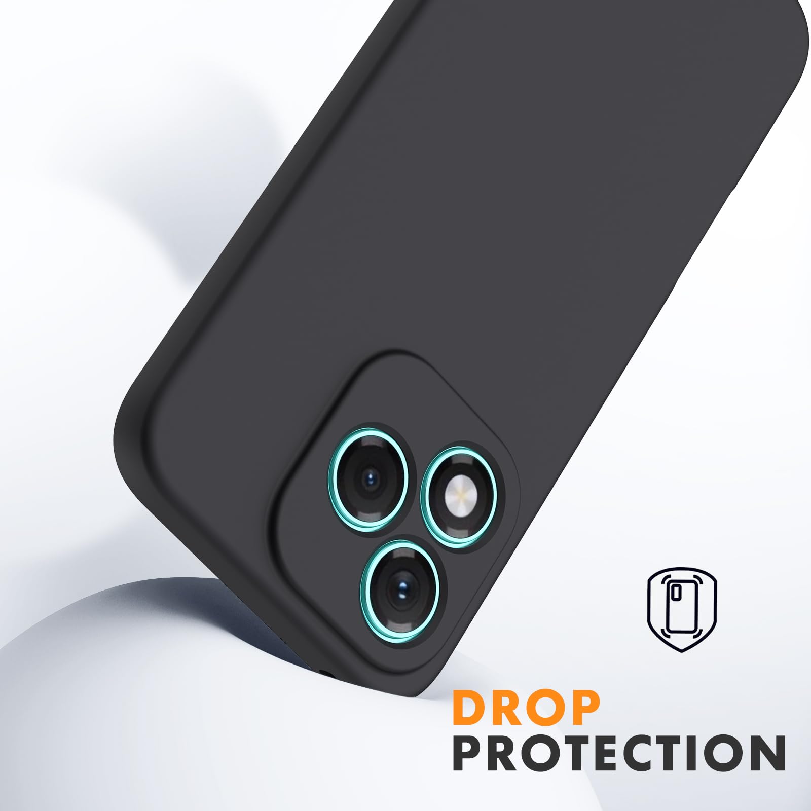 Byvuwiay Cover per Honor 400 Lite, Morbida Silicone Liquida TPU Protettivo Ultra Slim Custodia Antiurto, Custodia Compatibile con Honor 400 Lite - Nero
