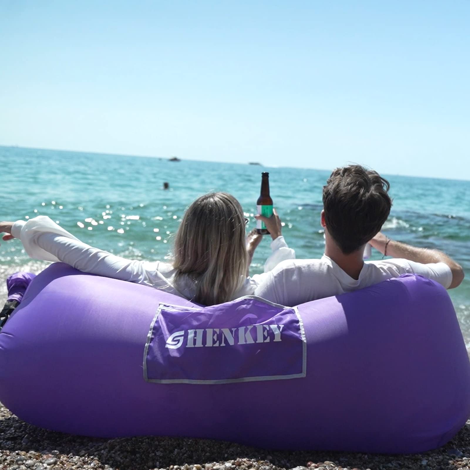 Sofá Inflable con Diseño Impermeable y Antifugas Sofá de Aire Portátil para Viajar, Acampar, Senderismo y Fiestas en la Playa