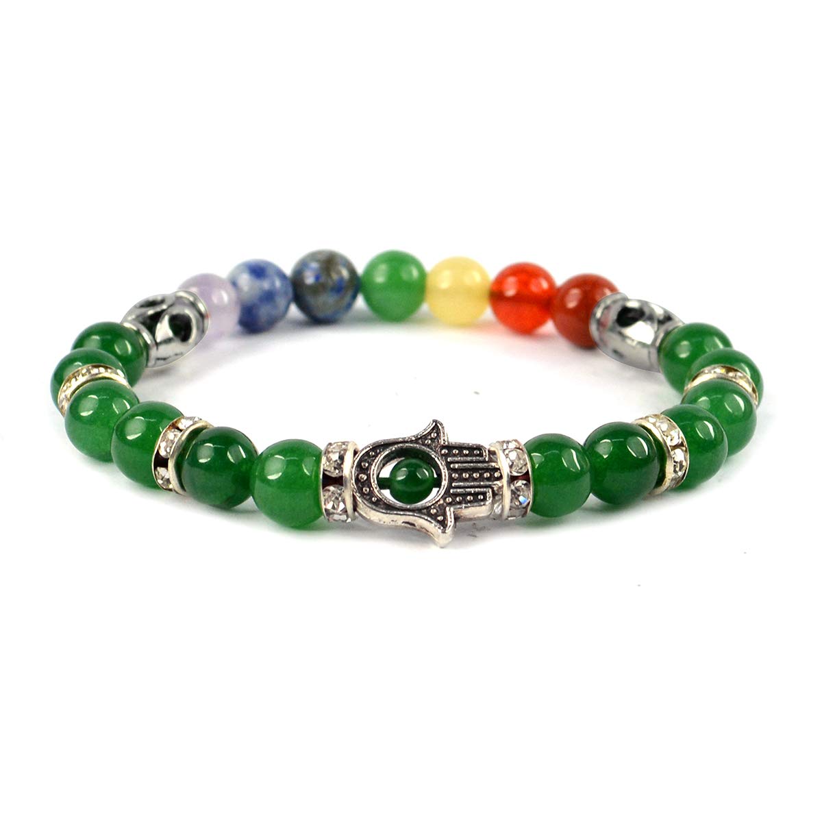 See full amazon price history chart for Crystu Natural 7 Chakra with Green Aventurine Bracelet Crystal Stone Bracelet Combination Hamsa Charm Bracelet 8 mm Round Beads (Color : Multi) Crystu Natural 7 Chakra with Green Aventurine Bracelet Crystal Stone Bracelet Combination Hamsa Charm Bracelet 8 mm Round Beads (Color : Multi) (B08TWZRGWG) Amazon Price History, Amazon Price Tracker