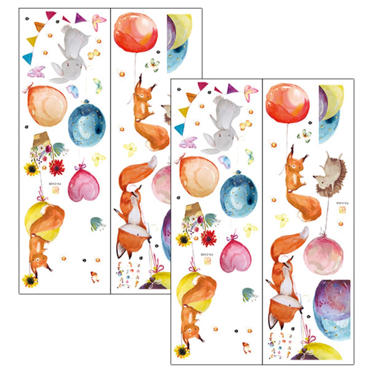 NUOBESTY 6 Juegos Pegatinas de Pared de Animales Adhesivos de Pared Decoración Infantil Habitaciones Aplicación