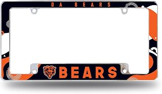 Rico Industries NFL Football Chicago Bears Wave 12" x 6" Chrome All Over Automotive License Plate Frame for Car/Truck/SUV