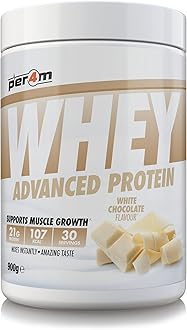 Whey Protein Powder | High Protein Shake for Muscle Growth & Recovery | Low Sugar Gym Supplement | Sports Nutrition Drink + Amino Acids (900g, White Chocolate)