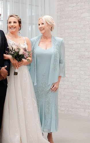 Miniatura 3 de R&M Richards - Vestido de gasa con cuentas para mujer