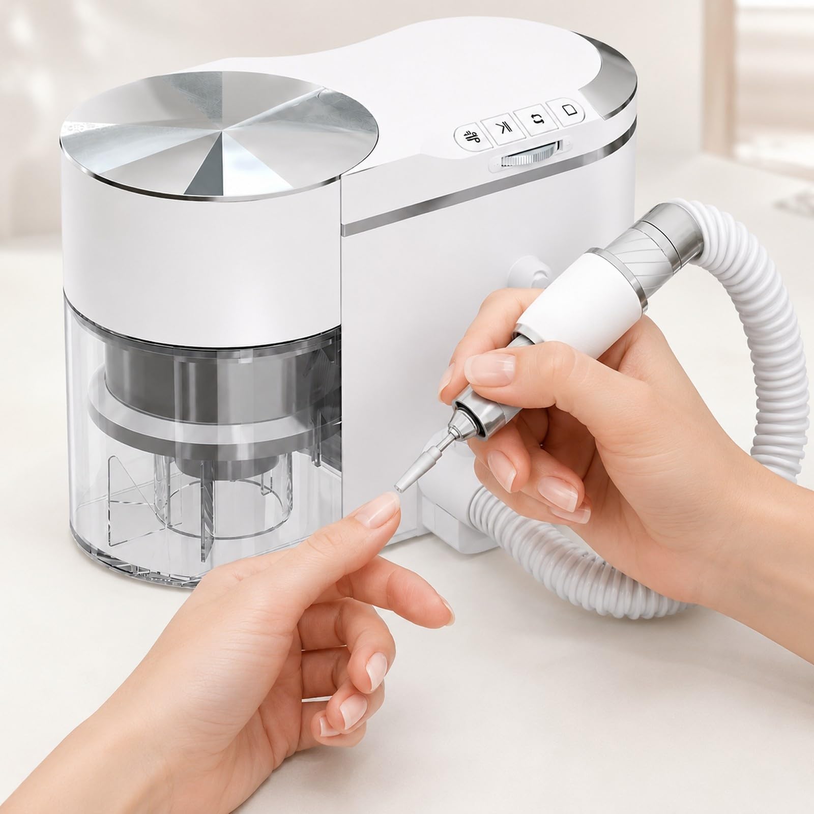 Taladro Eléctrico Para Uñas Con Aspiración Integrada, 2 En 1, Motor Brushless 30.000 RPM, 200 W, Baja Vibración, ≤68 DB, Para Gel, Acrílico Y Nail Art