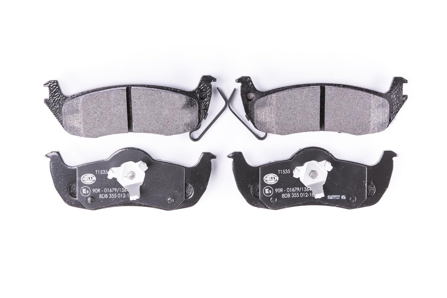 HELLA 8DB 355 012-181 Brake pad set - with acoustic wear warning - T1535 - for e.g. JEEP
