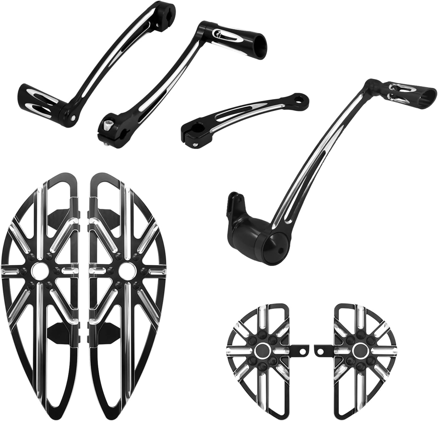 Floorboards for Harley Touring Motorcycle Passenger Footboards Rider Brake Arm Set Fit for Road Glide Street Glide Road King (for 2008-2013)