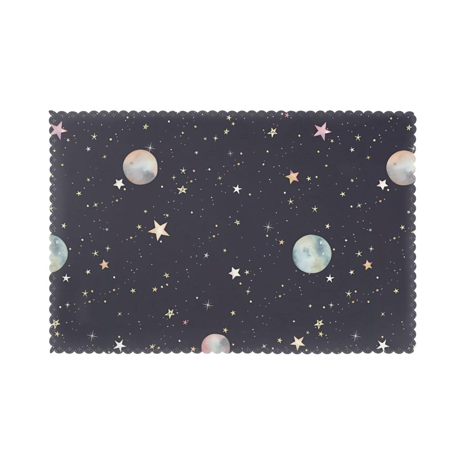 YYHWHJDE Galaxy Prints Placemats Set of 6 12x18in - Durable Table Layers with Heat Resistance & Customizable Prints