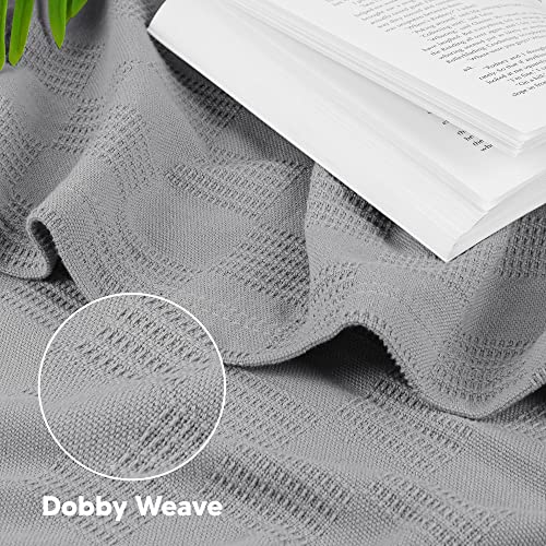 Utopia Bedding Cool Grey 100% Cotton Blanket [King Size - 90x108 Inch] 350GSM Lightweight, Soft and Breathable Thermal Blanket for All Seasons