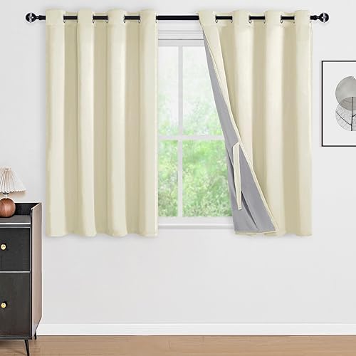Miniatura 95 de DWCN Cortinas opacas 100% grises de 84 pulgadas de largo para dormitorio con forro negro, doble capa con aislamiento térmico, paneles de cortina