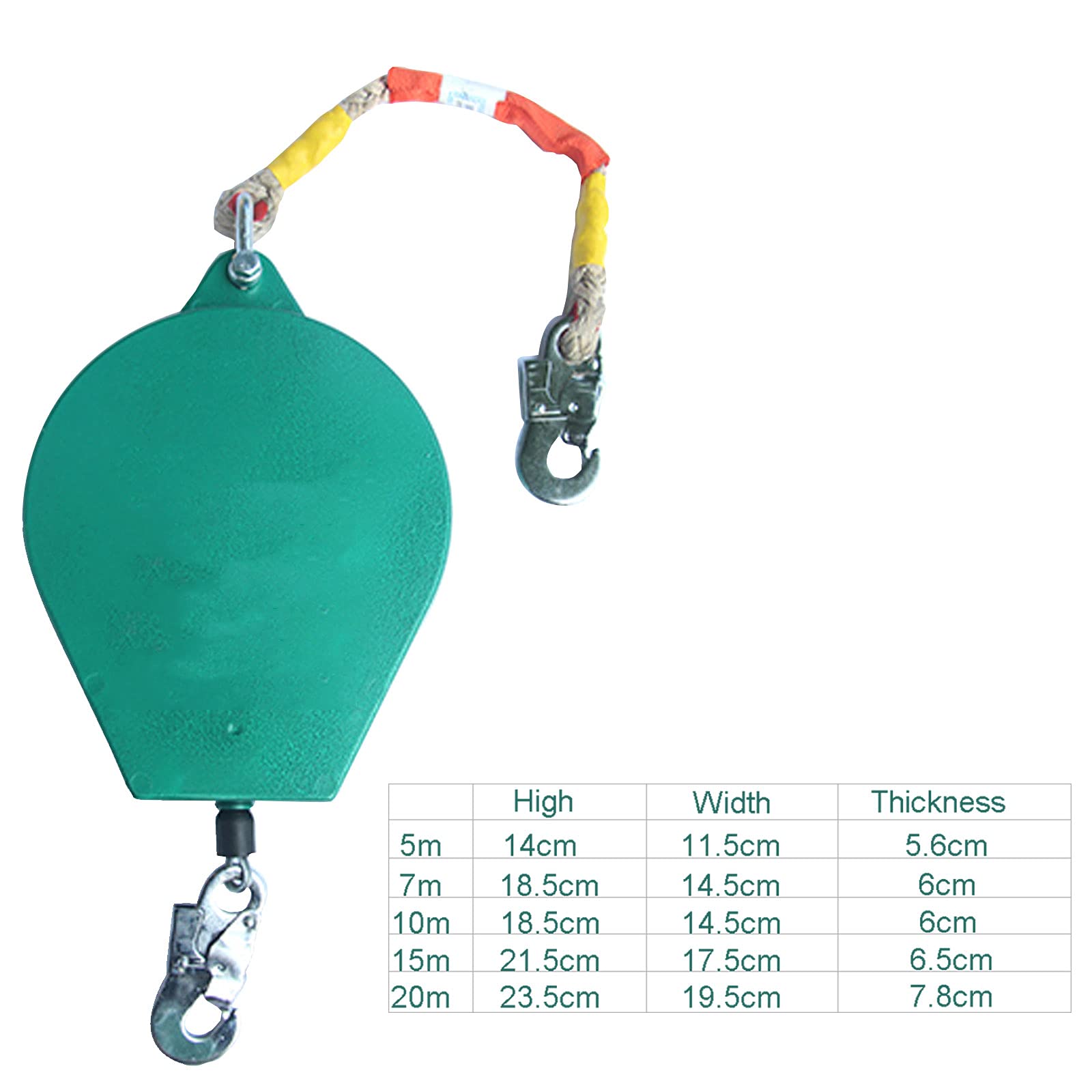 Selbsteinziehendes Rettungsleine, 5 m–20 m, robustes Absturzsicherungs-SRL-Lanyard(10m)