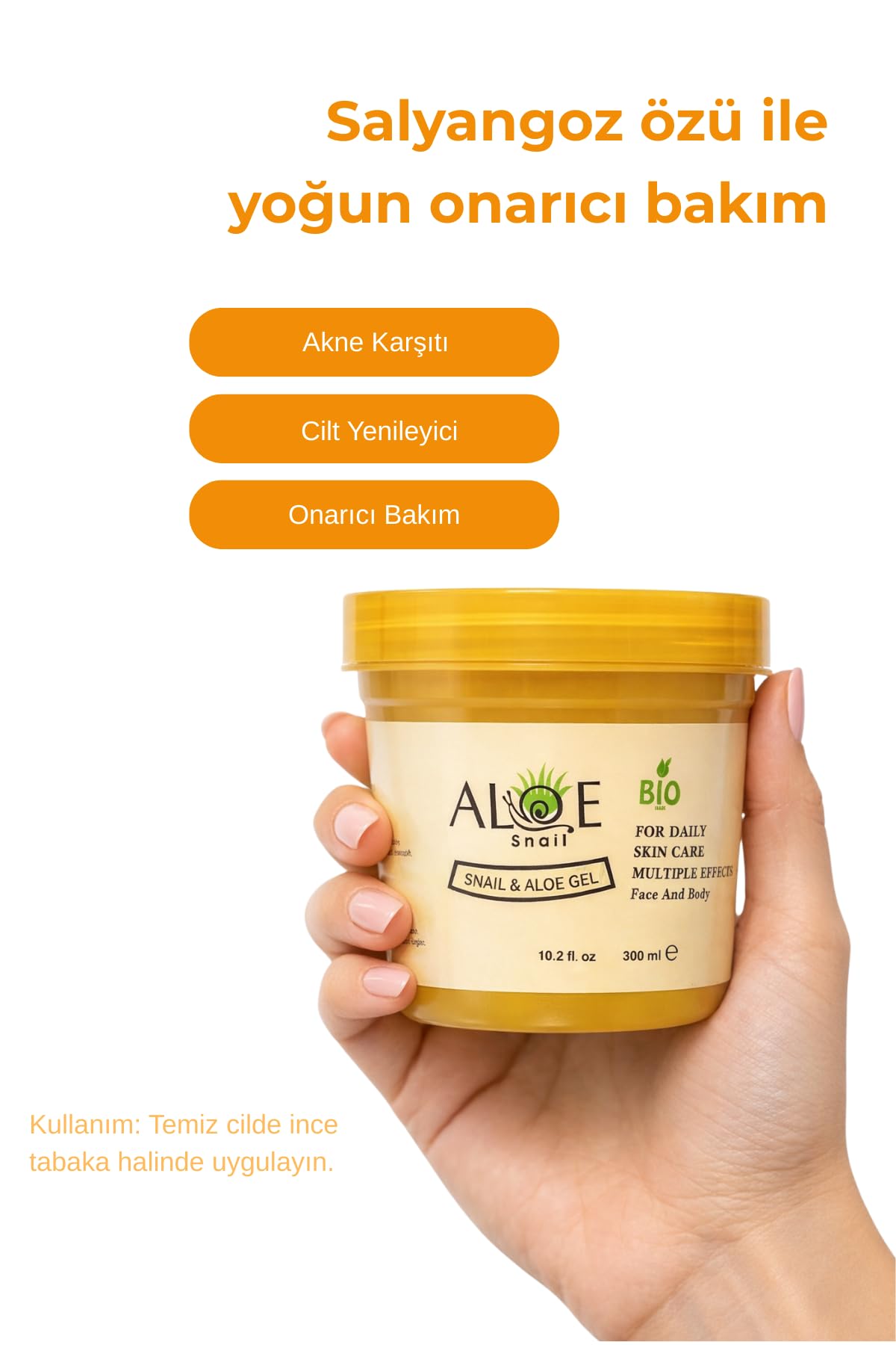 Bio Asia Salyangoz Özlü & Aloe Vera Yüz ve Vücut Bakım Jeli 300ml