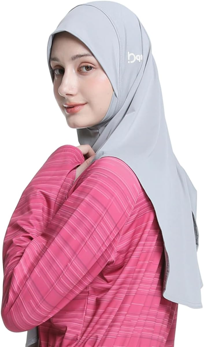 Women's Arabic Style Sports Headscarf, Lightweight Stretch Hijab for Fitness Running Gym Workout