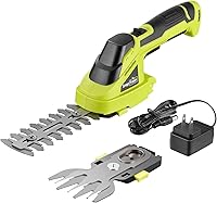 SnapFresh 2-in-1 Cordless Grass Shear & Hedge Trimmer, 7.2V Lightweight Bush Shrub Trimmer with Battery, Green