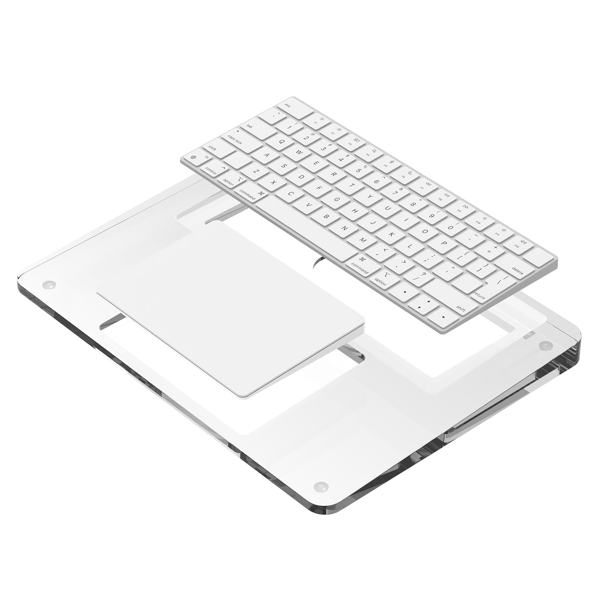 Photo 1 of Transparent Stand and Touchpad Tray Pad Compatible with Apple Magic Keyboard 2/3/Trackpad, Comfortable to Relieve Wrist Pain Hand Rest?Don't Included Apple Keyboard & Trackpad (Acrylic)
