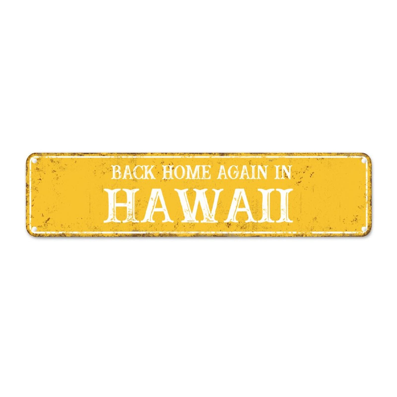 Mur blanc vide solution plaque métal Hawaii décoration vintage chambre