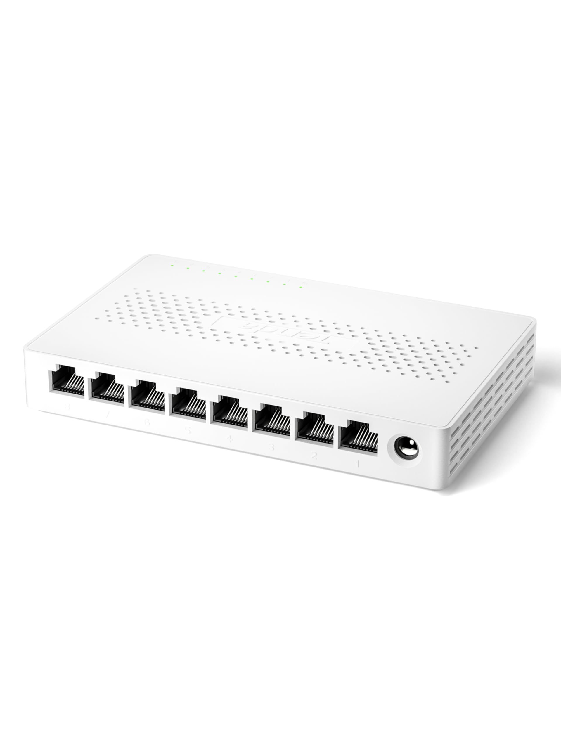Tenda SM108 8-portowy przełącznik 2,5 Gb/s, niezarządzany przełącznik sieciowy 2,5 Gigabit (Plug-and-Play, bez wentylatora, montaż ścienny, do serwerów NAS 2,5G, punktów dostępowych, komputerów) Biały