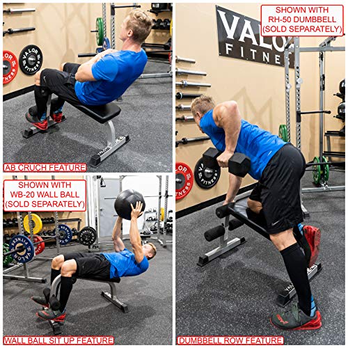 Valor Fitness DE-4 Sit Up Bench and Ab Crunch Board with Ergonomic Decline Position to Perform Decline Sit Ups, Crunches, and Other Core and Abdominal Exercises