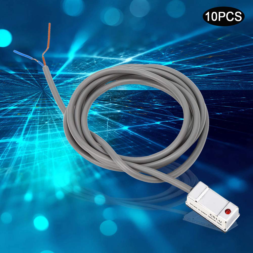 Topyond Interruttore Magnetico, Interruttore Magnetico da 10 Pezzi CS1U Cilindro Pneumatico Reed da 10 W On Off Per SI.SU.SC.JSI.MI.MA50‑63